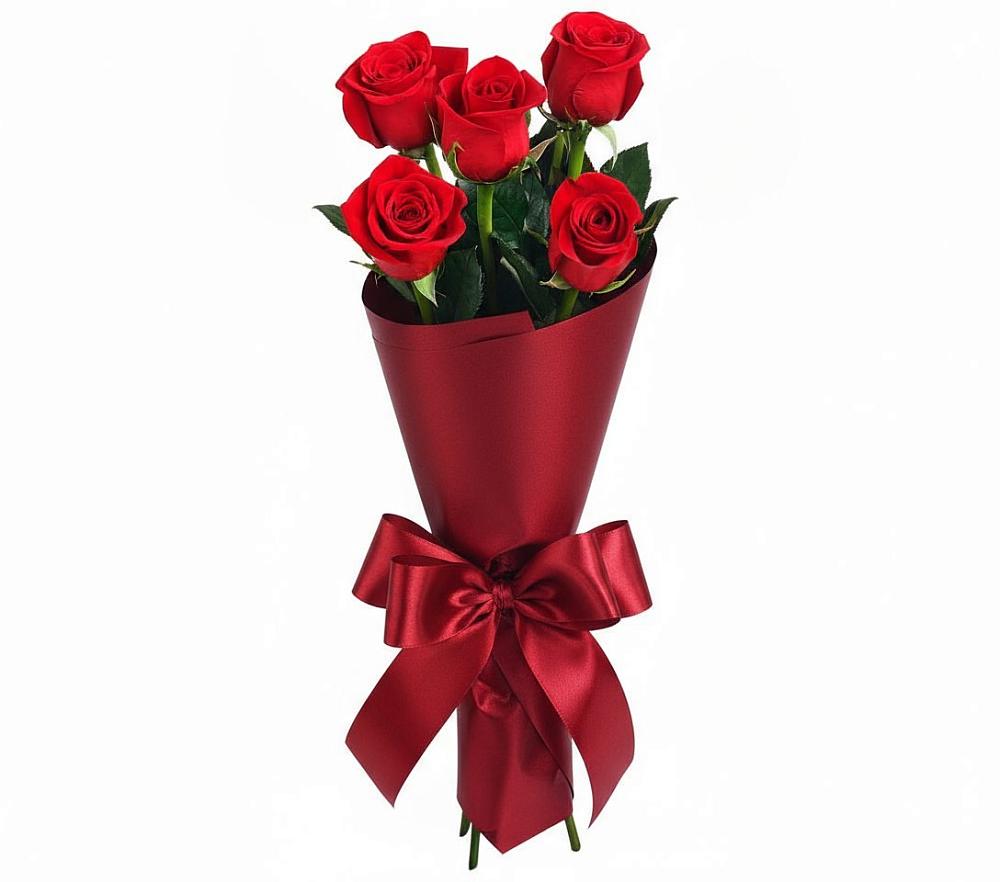 Букет 5 Красных роз Эдлесс Лав в Мокве 1-ой