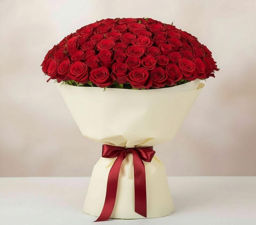 Букет 101 Красная роза Милано в Мокве 1-ой