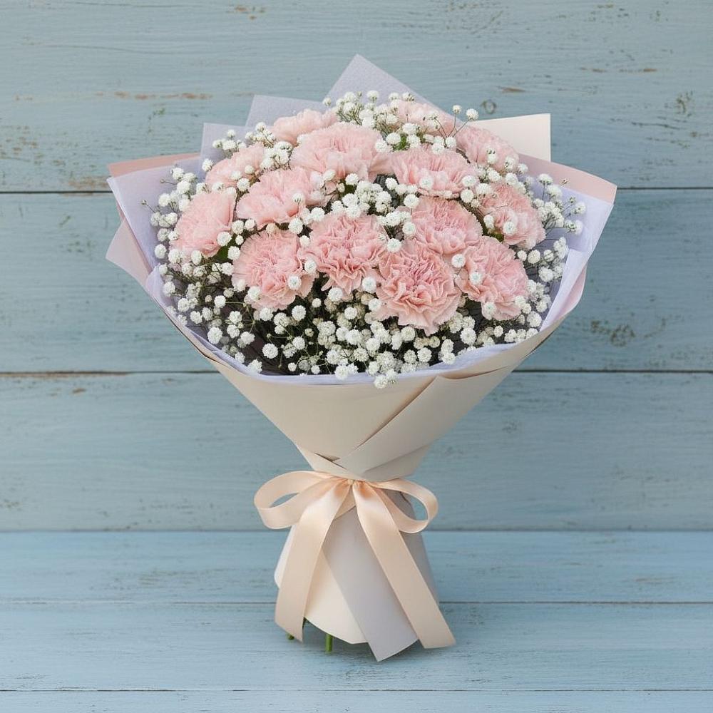 Букет цветов из: Гвоздики в Мокве 1-ой