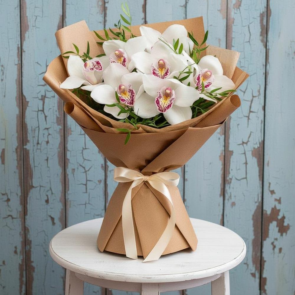 Букет цветов из: Орхидеи и Розы в Мокве 1-ой