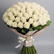 Букет 101 беля роза Белоснежка в Мокве 1-ой