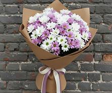 Букет цветов из:  Хризантемы в Мокве 1-ой