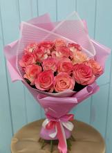 Букет 15 Розовых роз Равель в Мокве 1-ой