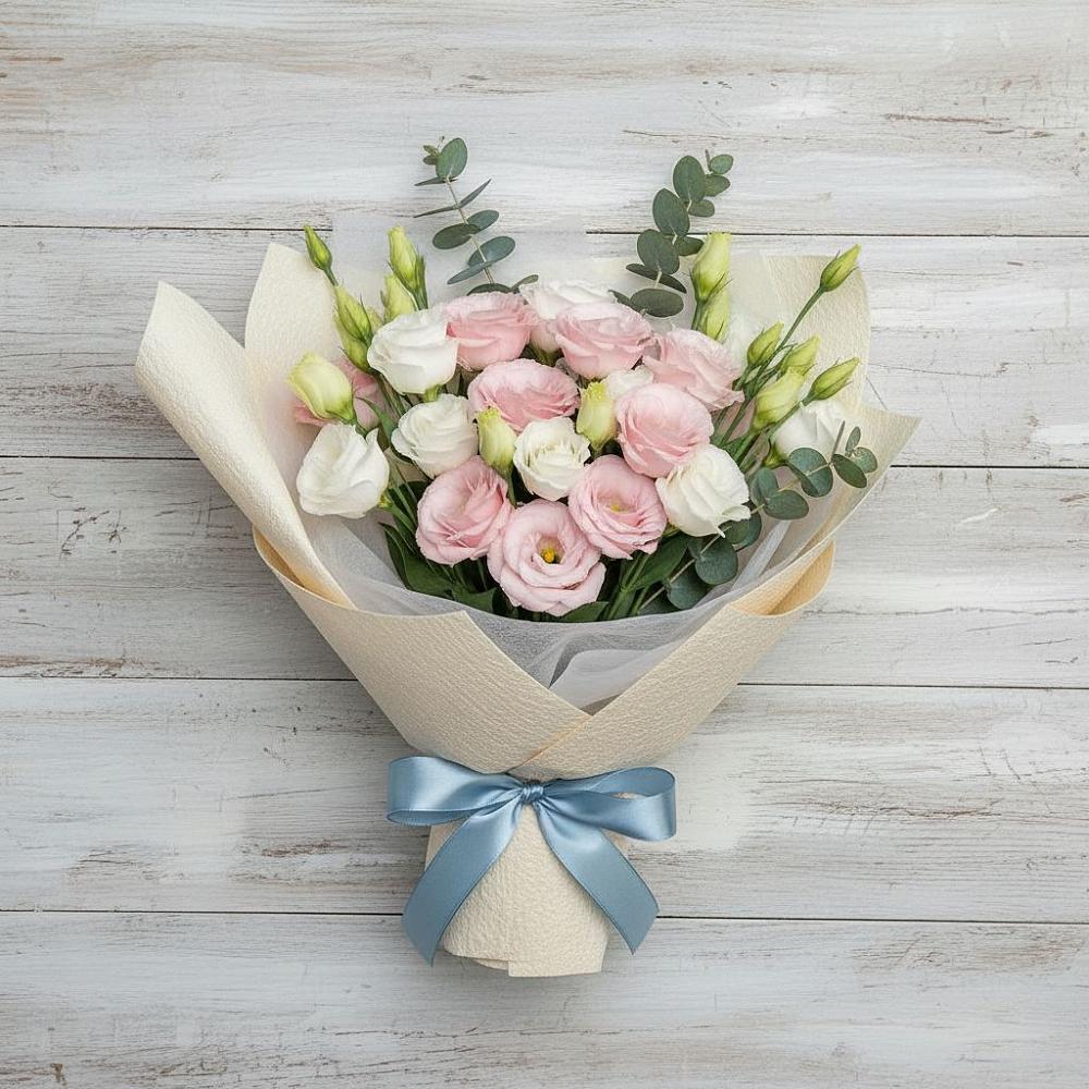 Букет цветов из: Лизиантусы в Мокве 1-ой